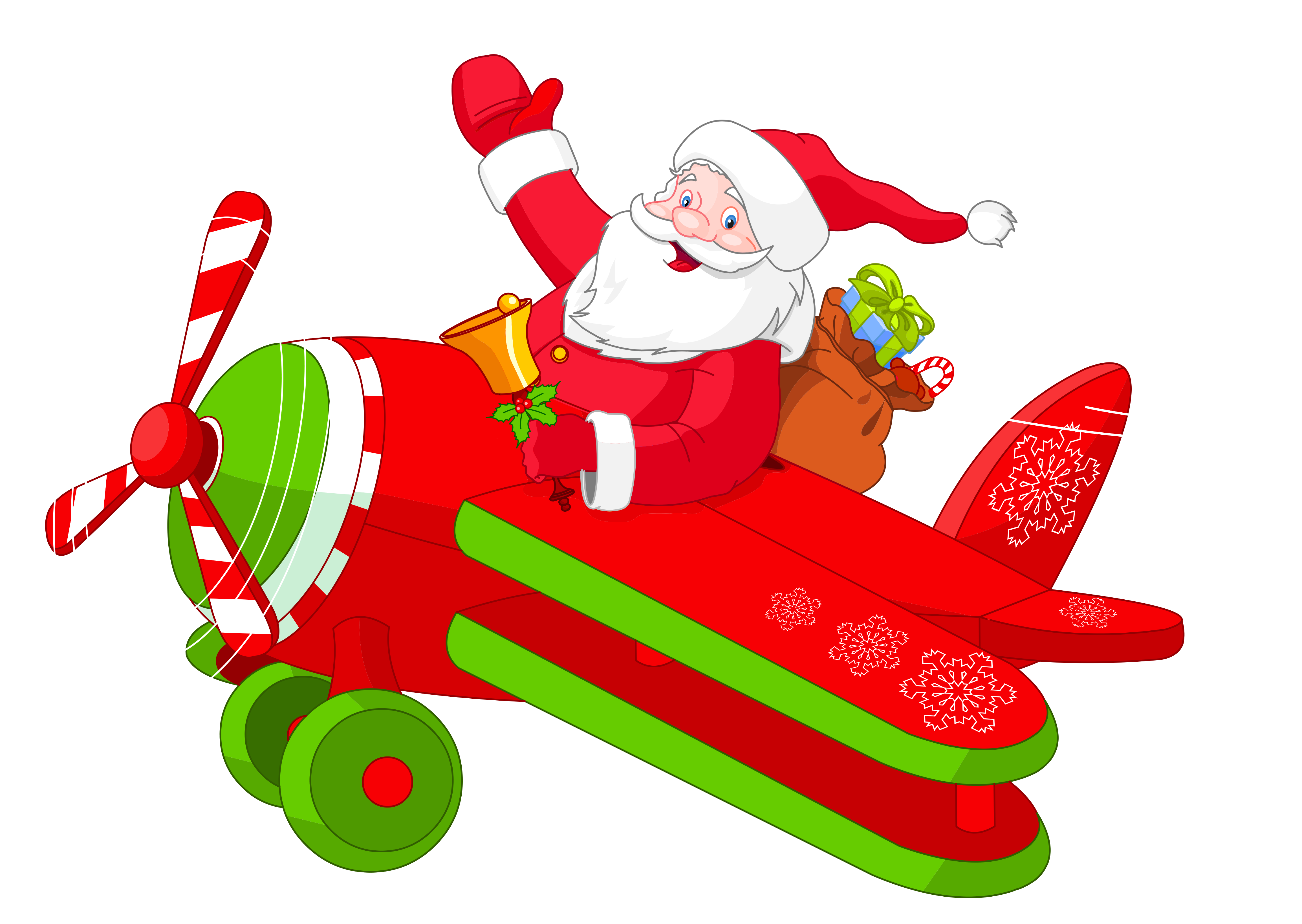 Santa_with_Airplane_PNG_Clipart